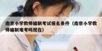 南京小学教师编制考试报名条件（南京小学教师编制难考吗现在）