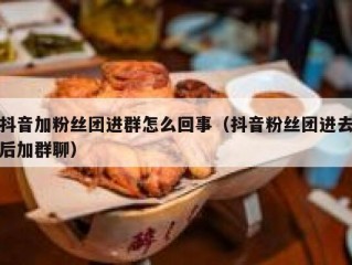 抖音加粉丝团进群怎么回事（抖音粉丝团进去后加群聊）