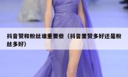 抖音赞和粉丝谁重要些（抖音里赞多好还是粉丝多好）