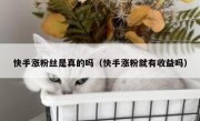 快手涨粉丝是真的吗（快手涨粉就有收益吗）