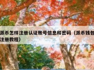 派币怎样注册认证账号信息和密码（派币钱包注册教程）