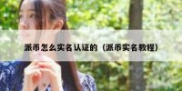 派币怎么实名认证的（派币实名教程）