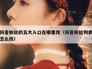 抖音粉丝的五大入口在哪里找（抖音粉丝列表怎么找）