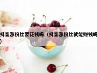 抖音涨粉丝要花钱吗（抖音涨粉丝就能赚钱吗）