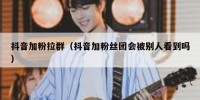 抖音加粉拉群（抖音加粉丝团会被别人看到吗）