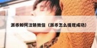 派币如何注销微信（派币怎么提现成功）