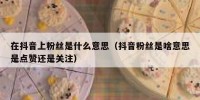 在抖音上粉丝是什么意思（抖音粉丝是啥意思是点赞还是关注）