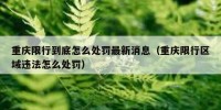 重庆限行到底怎么处罚最新消息（重庆限行区域违法怎么处罚）