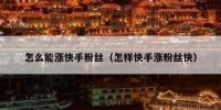 怎么能涨快手粉丝（怎样快手涨粉丝快）