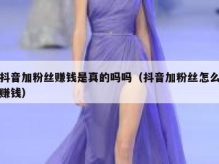 抖音加粉丝赚钱是真的吗吗（抖音加粉丝怎么赚钱）