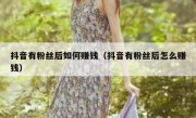 抖音有粉丝后如何赚钱（抖音有粉丝后怎么赚钱）