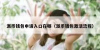 派币钱包申请入口在哪（派币钱包激活流程）