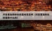 抖音里加我粉丝团是啥意思啊（抖音里加粉丝团是做什么的）