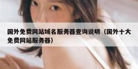 国外免费网站域名服务器查询说明（国外十大免费网站服务器）