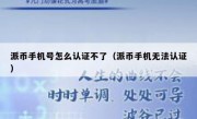 派币手机号怎么认证不了（派币手机无法认证）