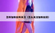 怎样加粉丝和关注（怎么关注加粉丝团）