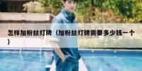 怎样加粉丝灯牌（加粉丝灯牌需要多少钱一个）