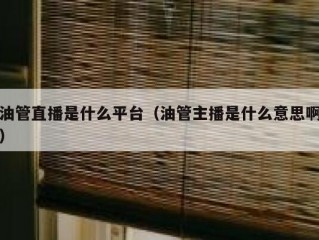 油管直播是什么平台（油管主播是什么意思啊）