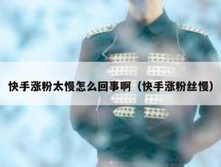 快手涨粉太慢怎么回事啊（快手涨粉丝慢）