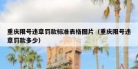 重庆限号违章罚款标准表格图片（重庆限号违章罚款多少）
