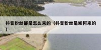 抖音粉丝都是怎么来的（抖音粉丝是如何来的）