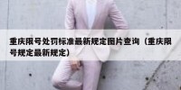 重庆限号处罚标准最新规定图片查询（重庆限号规定最新规定）