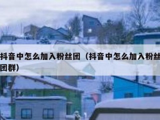 抖音中怎么加入粉丝团（抖音中怎么加入粉丝团群）