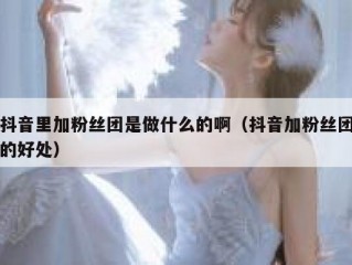 抖音里加粉丝团是做什么的啊（抖音加粉丝团的好处）