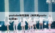 youtube如何涨粉（如何用youtube获益）
