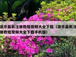 派币最新注册教程视频大全下载（派币最新注册教程视频大全下载手机版）