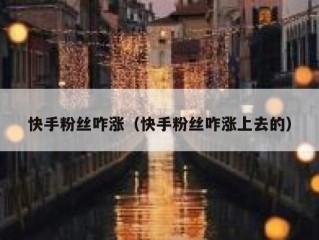 快手粉丝咋涨（快手粉丝咋涨上去的）