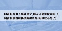 抖音粉丝加入黑名单了,那人还是你粉丝吗（抖音拉黑粉丝再移除黑名单,粉丝就不见了）