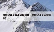 微信公众号看不到粉丝数（微信公众号没有粉丝）