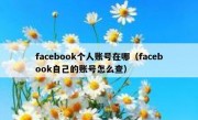 facebook个人账号在哪（facebook自己的账号怎么查）