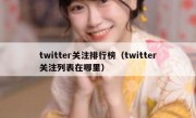 twitter关注排行榜（twitter关注列表在哪里）