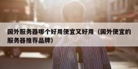 国外服务器哪个好用便宜又好用（国外便宜的服务器推荐品牌）