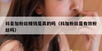 抖音加粉丝赚钱是真的吗（抖加粉丝是有效粉丝吗）