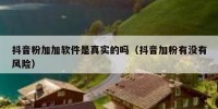 抖音粉加加软件是真实的吗（抖音加粉有没有风险）