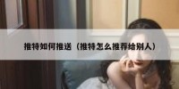推特如何推送（推特怎么推荐给别人）