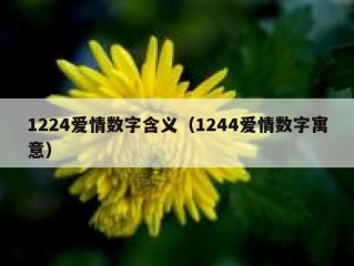 1224爱情数字含义（1244爱情数字寓意）