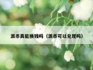派币真能换钱吗（派币可以兑现吗）