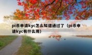 pi币申请kyc怎么知道通过了（pi币申请kyc有什么用）