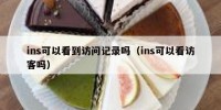 ins可以看到访问记录吗（ins可以看访客吗）