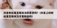 抖音粉丝是互相关注的意思吗?（抖音上的粉丝是互相关注才是粉丝吗）