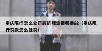 重庆限行怎么处罚最新规定视频播放（重庆限行罚款怎么处罚）
