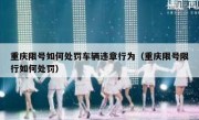 重庆限号如何处罚车辆违章行为（重庆限号限行如何处罚）