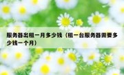服务器出租一月多少钱（租一台服务器需要多少钱一个月）
