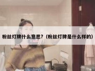 粉丝灯牌什么意思?（粉丝灯牌是什么样的）