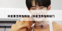 抖音里怎样加粉丝（抖音怎样加粉丝?）