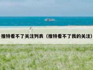 推特看不了关注列表（推特看不了我的关注）